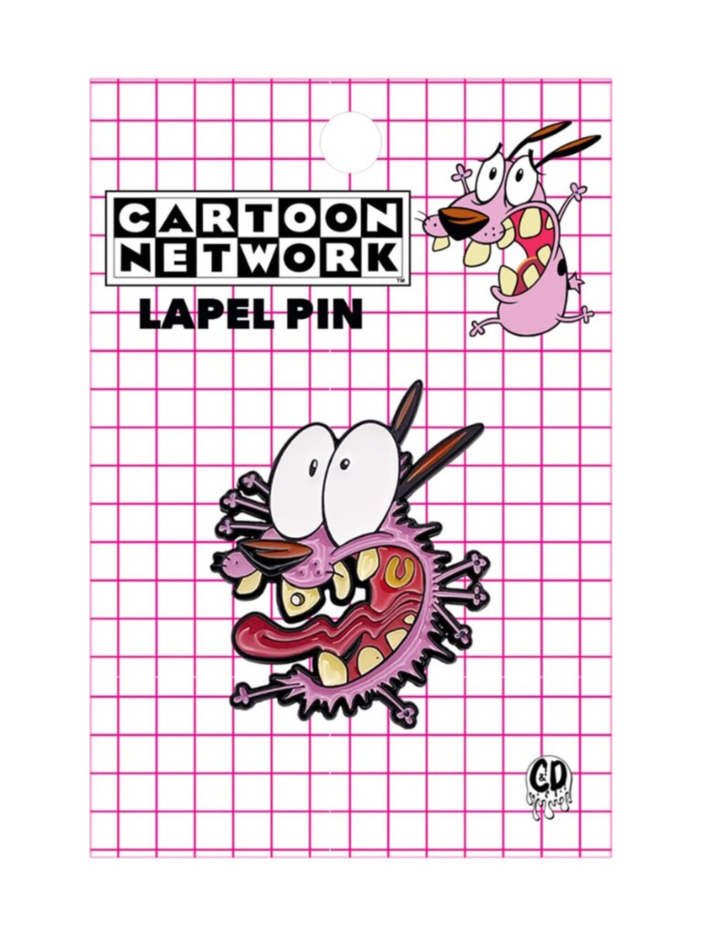 Courage The Cowardly Dog - Enamel Pin - Freak Out Face Cartoon Network 90s Gift